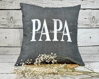 Kissen Geschenk Papa mit Namen personalisiert 40 x 40 cm