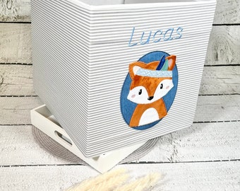 Spielzeugbox Junge Fuchs Erik Spielzeugkiste Spielzeug Wäschebox Box Größe 33 x 38 x 33 cm personalisiert