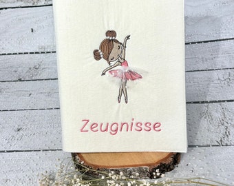 Mädchen Zeugnismappe Ballerina personalisiert