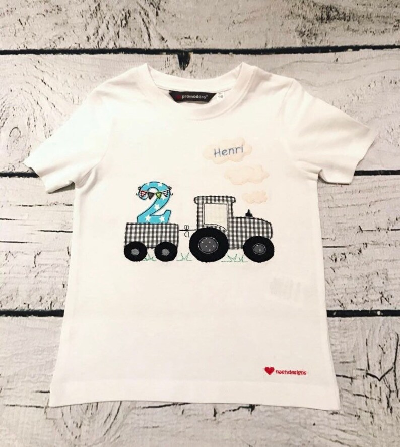 Jungen Geburtstagsshirt mit Zahl und Traktor Bulldog Bild 4