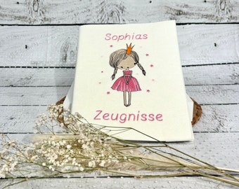 Mädchen Zeugnismappe Prinzessin personalisiert