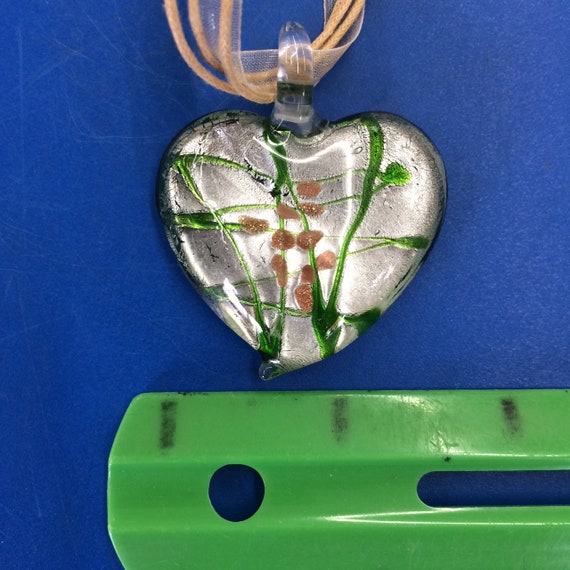 Glass Heart, Heart Necklace, Dichroic Heart, Dich… - image 4