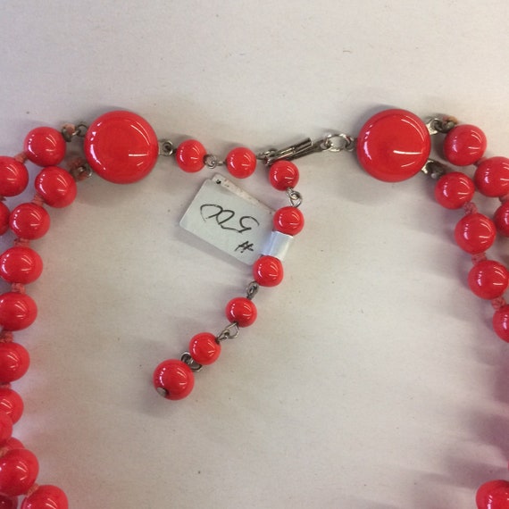 Vintage, Bead, Necklace, Vintage Necklace, Red Be… - image 8