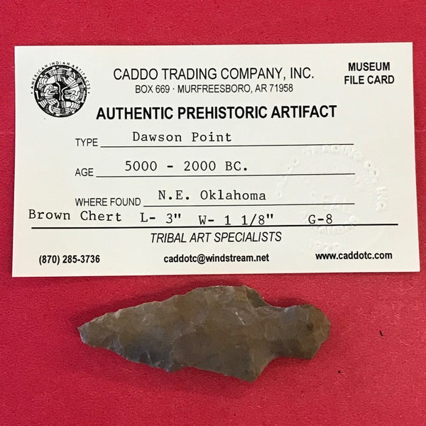 6521, Dawson, Arrowhead, Indian Arrowhead, Indian, Artifact, Oklahoma, Native American, Chert, Authentic Arrowhead, Relic, FREE SHIP