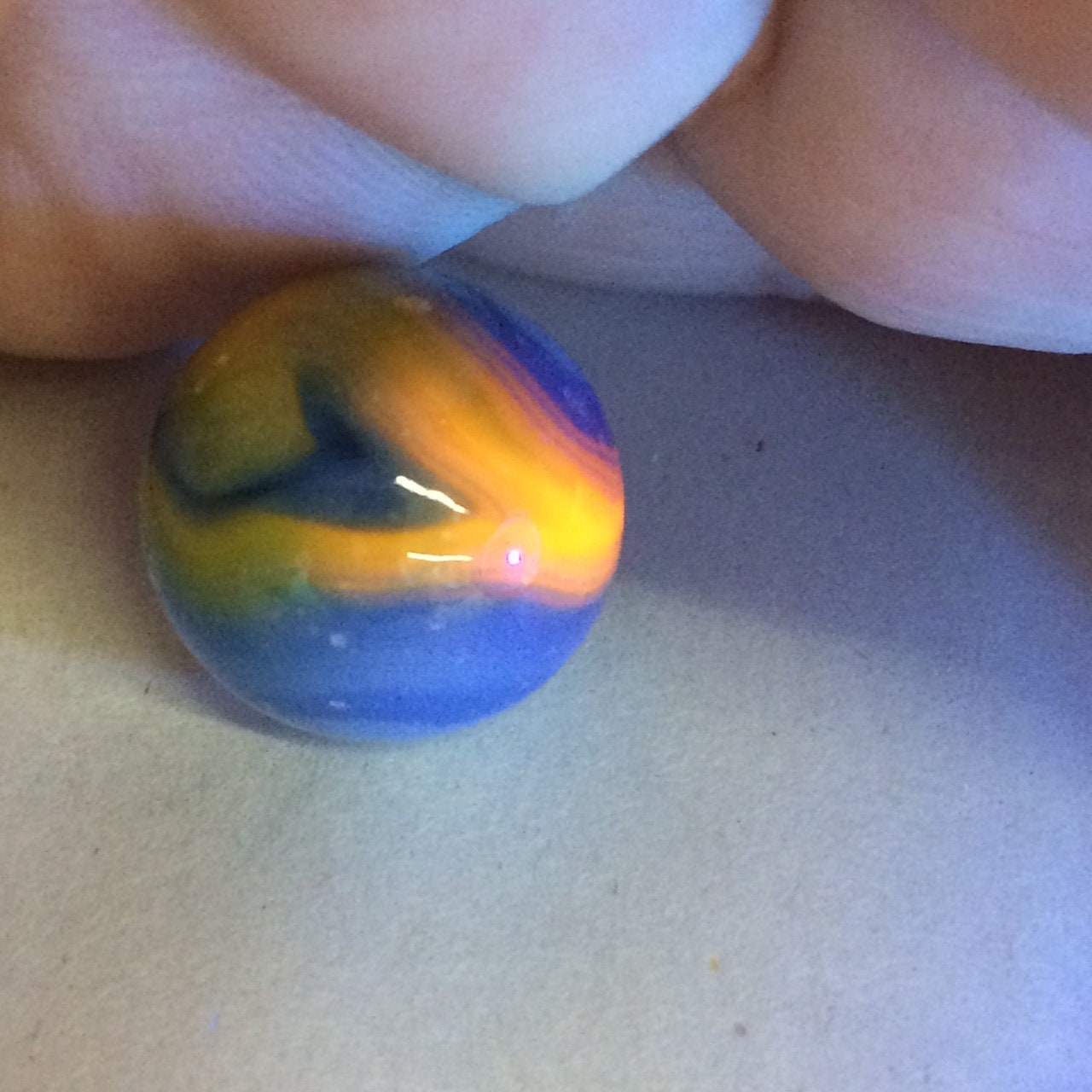 Collectibles Vaseline Glass Marble Old Marble Vaseline Glass Blue