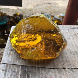 Amber Yellow, 5 lb, Bulk Lot, Aquarium Rock, Slag Glass Rock, Slag Glass, Cullet, Yellow Glass, Sorcerer Stone, FREE SHIP