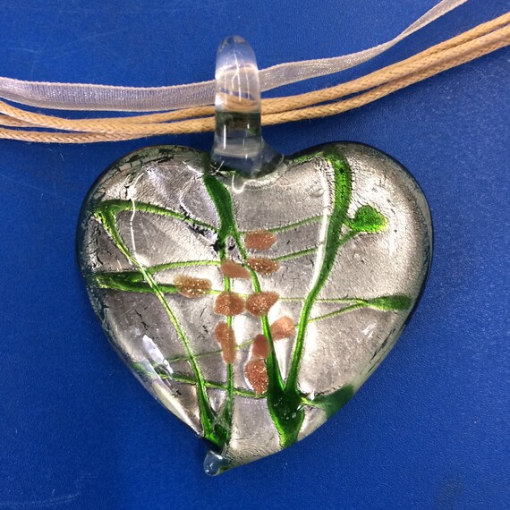 Glass Heart, Heart Necklace, Dichroic Heart, Dich… - image 9