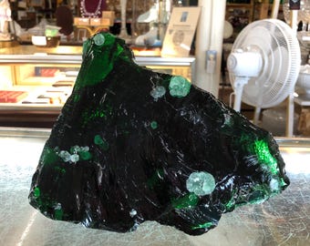 Emerald Green 6.75# Aquarium Rock Slag Glass Cullet Sorcerer Stone Landscaping Sun Catcher Garden Art Pool FREE SHIP