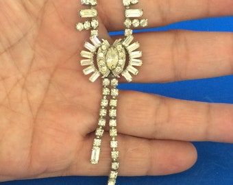 Vintage, Rhinestone, Parco, Jewelry Set, Clear, Bridal Rhinestone, Parco Necklace, Parco Earrings, FREE SHIPPING