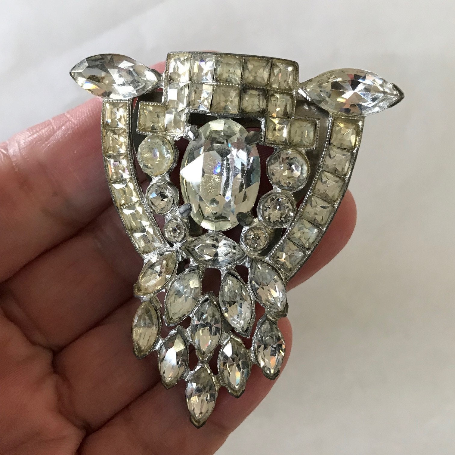 Art Deco Diamond Dress Clips