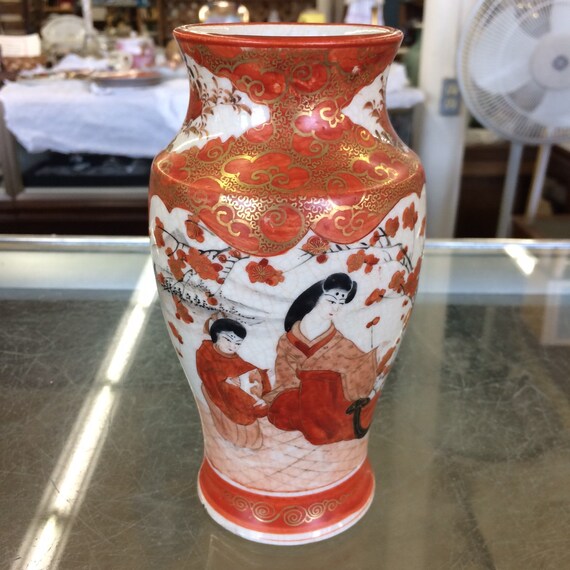 Antique, Meiji Kutani Vase, Dai Nippon Porcelain, Kutani Vase, Antique Vase, Oriental Vase, Antique Japanese, Japanese Vase, Gold, FREE SHIP
