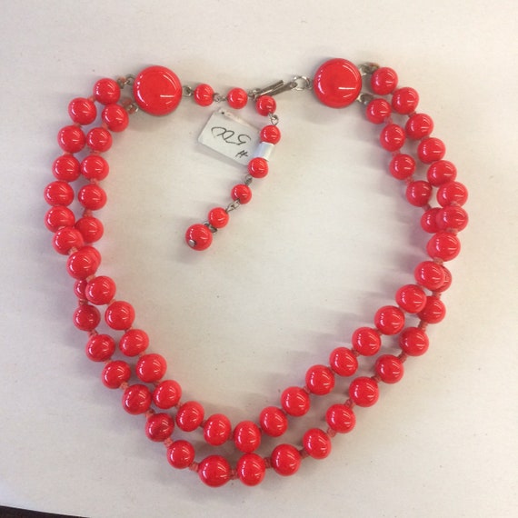 Vintage, Bead, Necklace, Vintage Necklace, Red Be… - image 7