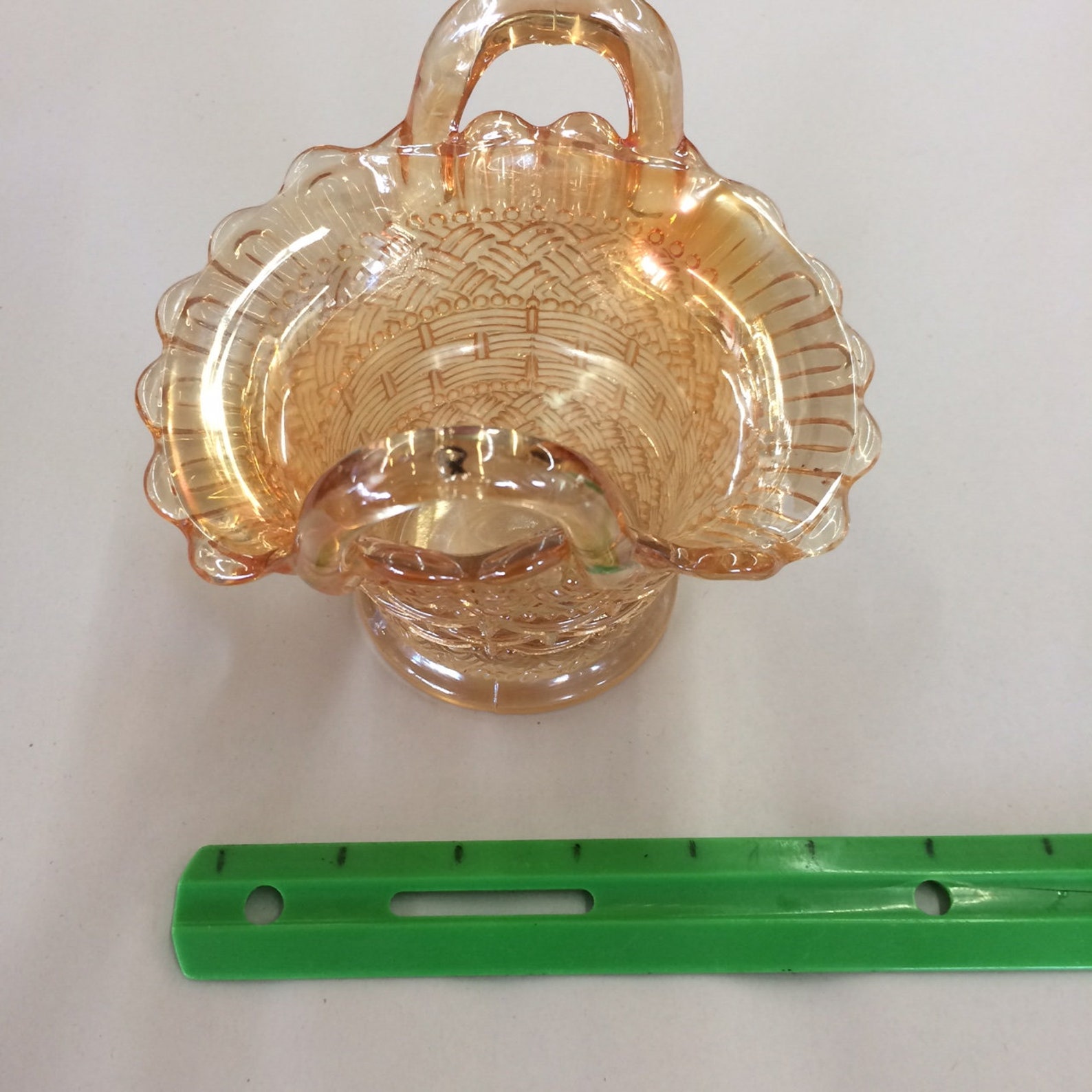 Depression Glass Glass Basket Vintage Glass Vintage Basket Etsy