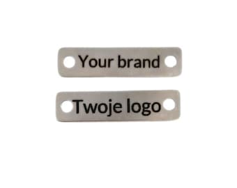 Set of 20 personalized label with your logo, set of 30, engraved lsteel label, custom tags, stainless steel tags