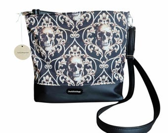Medium goth bag, skull bag, gothic bag, skull purse