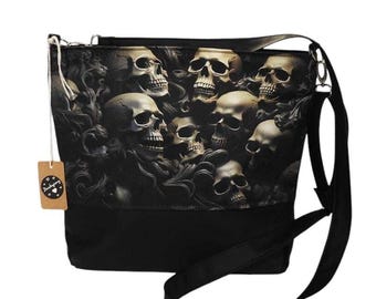 Medium goth bag, skull bag, gothic bag, skull purse
