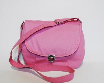 Sac à main postman Fuchsia, rose bonbon, sac à main imperméable à l’eau