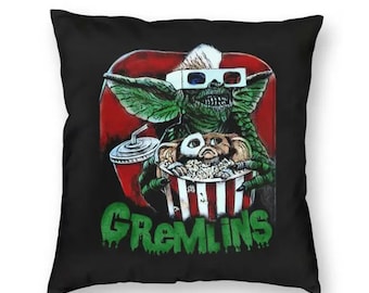 Vintage horror pillow, spooky pillow cover, horror pillow case, Gizmo pillow