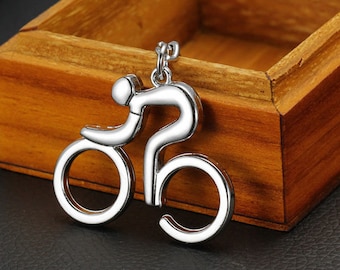 Keyring cyclist / bicyclist pendant /  Keychain sport bicycle