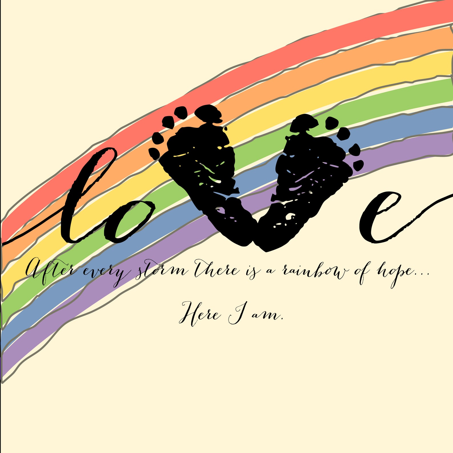 AllinOne Baby Footprint Kit Rainbow Baby Etsy