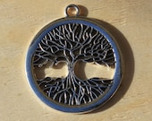 2 Beautiful Tree Pendants Antique Silver 47 x 41 mm