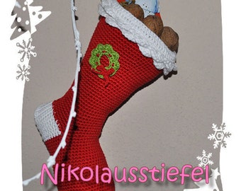 E-Book - Crochet pattern - Christmas boots - Santa Claus boots