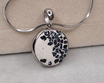 Concrete jewelry/concrete jewels/stainless steel necklace with concrete design/gift