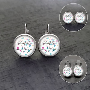 Beautiful earrings made of high-quality stainless steel 316, confetti in the heart, carnival, Mardi Gras, Fastnacht, friendship