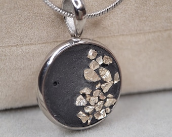 Concrete jewelry/concrete jewels/stainless steel necklace with concrete design/gift