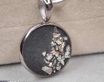 Concrete jewelry/ Concrete jewels/ Stainless steel necklace with concrete design/ Gift, Mother's Day