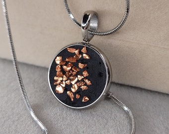 Joyería de hormigón/ joyas de hormigón/ collar de acero inoxidable con diseño de hormigón/ regalo, Día de la Madre