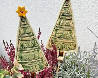 Christmas trees in a set