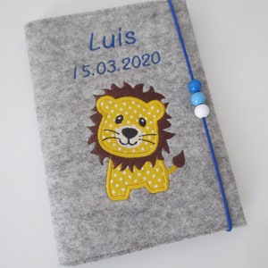 U Heft Hülle aus Wollfilz mit Impfpassfach &quot;Löwe&quot;