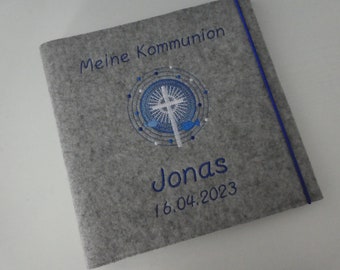 Fotoalbum Kommunion Konfirmation Taufe ca. 26 x 25 cm Wollfilz