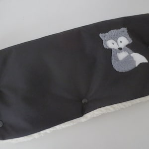 Kinderwagenmuff wasserabweisend Handwärmer Muff Schwarz &quot;Fuchs&quot;