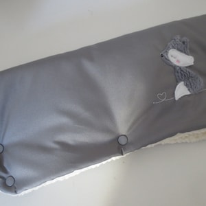 Kinderwagenmuff wasserabweisend Handwärmer Grau &quot;Fuchs&quot;