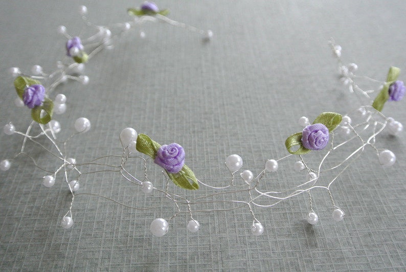 Hair Bracelet wedding Ceremony Pearls Ribbon
