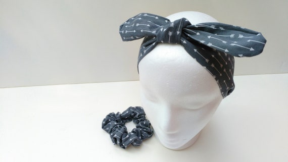 Gray Arrow Retro Rockabilly Dolly Bow Headband Or Hair Etsy