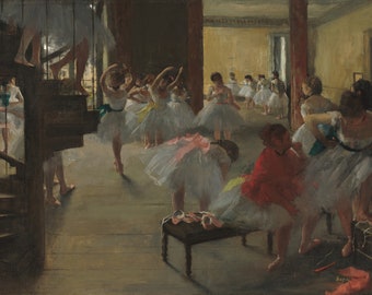 Le cours de danse, tableau impressionniste français classique d'Edgar Degas, impression d'art, affiche murale, décoration, ballerines, danseurs, ballet, huile