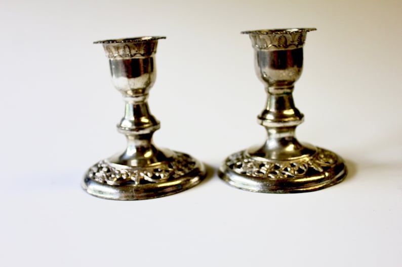 Silver Candle Stick Holders Made in Occupied Japan Etsy