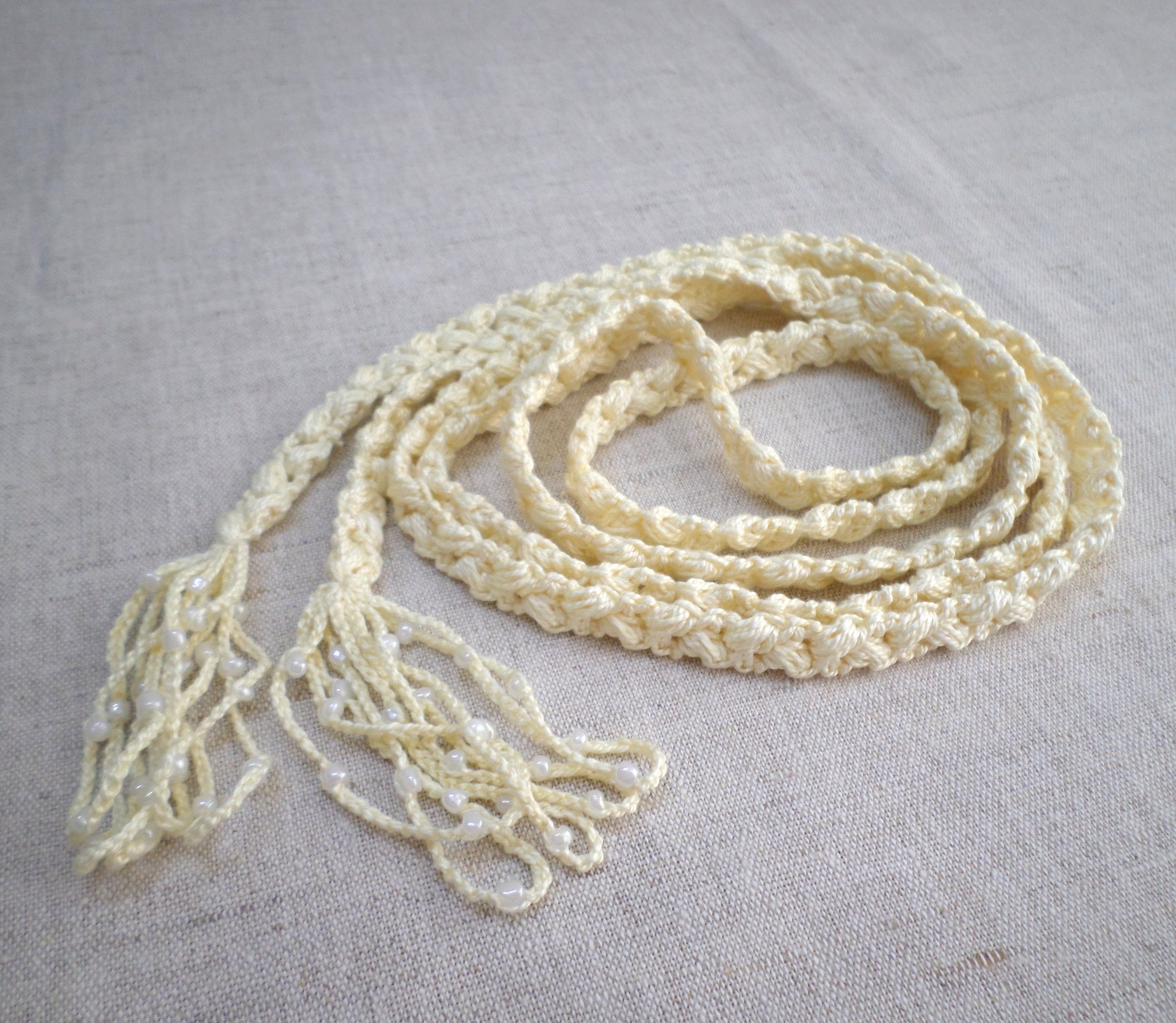 Crochet Pattern for Thin Belt With Tassel English - Etsy display picture 2