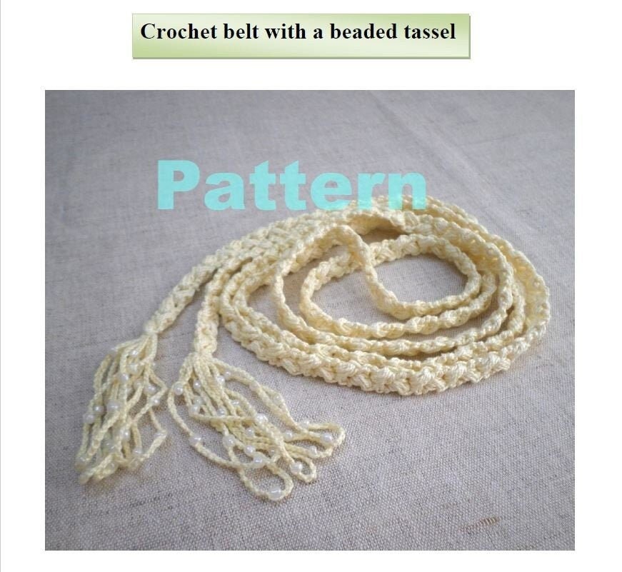 Crochet Pattern for Thin Belt With Tassel English - Etsy display picture 2