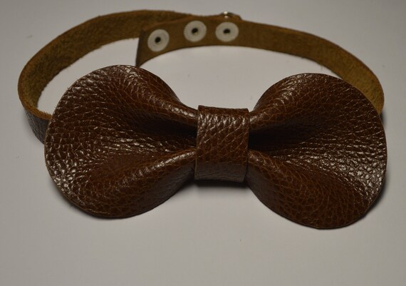 Bow Tie Brown For For Mens Leather Bow Tie Father S Day Etsy