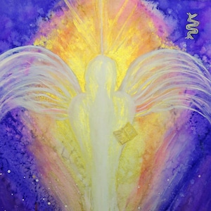 SilwiArtAtelier Erzengel Metatron (M1) Engelbild  Engelkarte xl /Wanddeko Geschenkidee Schutzengelbild archangel angel guardian angel