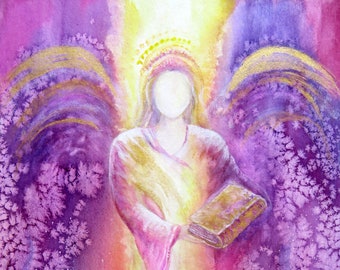 SilwiArtAtelier Erzengel Metatron (M2) Engelbild  Engelkarte xl / Wandbild Geschenkidee Schutzengelbild archangel angel guardian angel