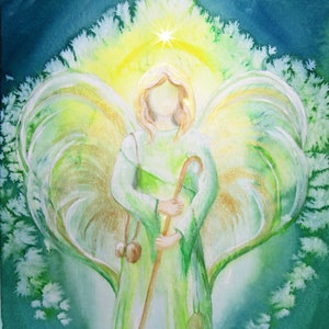 Archangel Raphael (M5) the healer Lose weight with angel help with motivational text Mental image Guardian angel image SilWi-Art archangel guardian angel