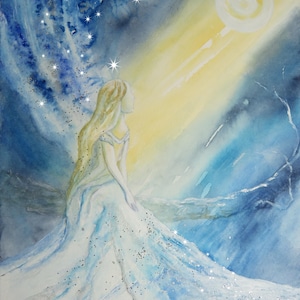 Archangel Haniel SilwiArt Atelier Enchanting Angel Picture Gift Idea Guardian Angel Picture 20 x 30 cm
