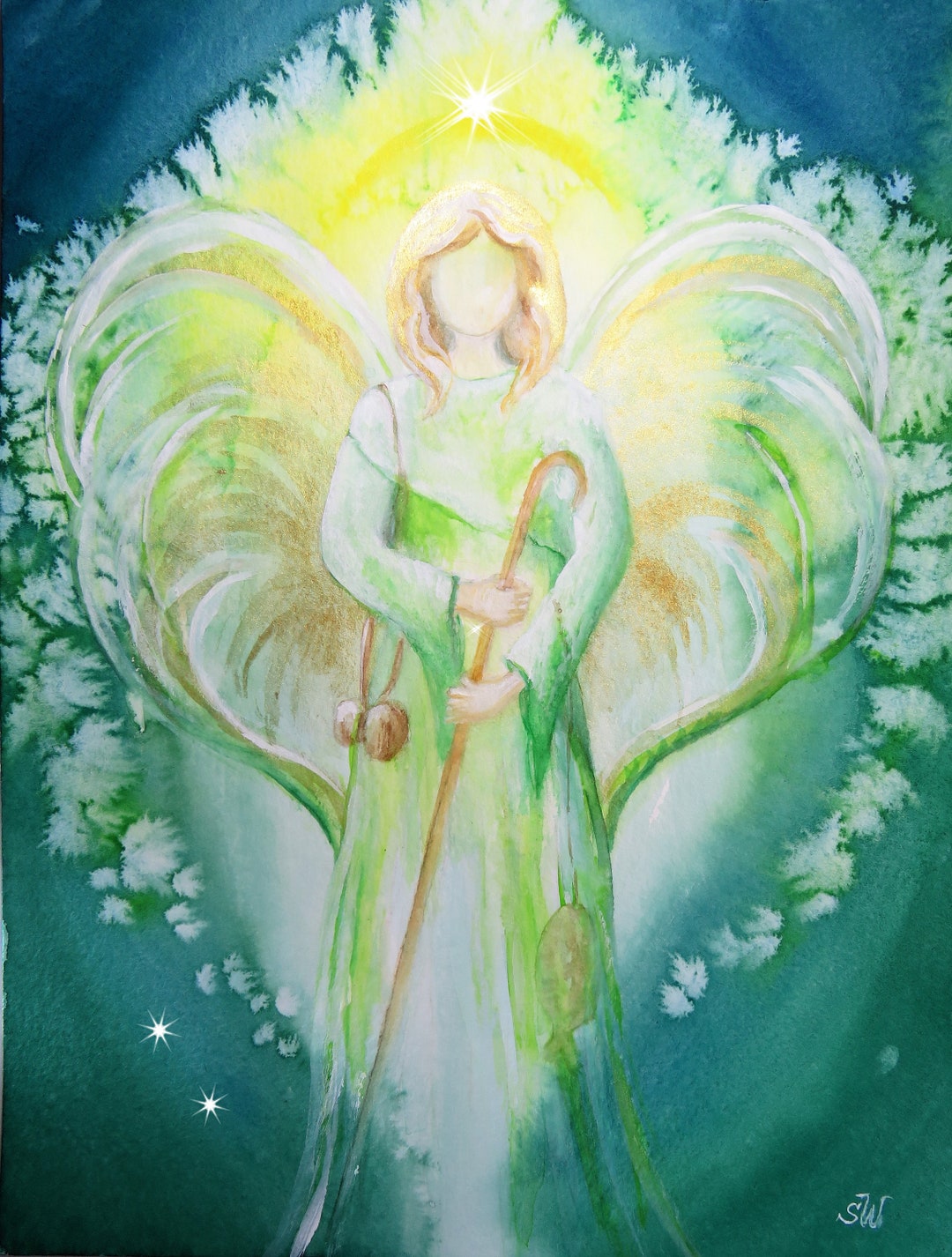 Archangel Raphael (M5) Digital File Jpg. Silwiart Atelier Angel Picture ...