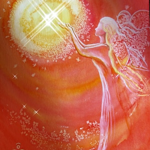 SilwiArtAtelier Archangel Uriel SPECIAL EDITION angel picture angel card xl / wall decoration guardian angel picture religious wall picture angel guardian angel