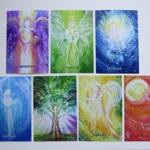 SilwiArtAtelier 7 Engelkarten, Orakel,  Kartenlegen, Erzengel-Botschaften, Kartenset, Kartendeck, Tarot, Geschenkidee Geburtstag archangel